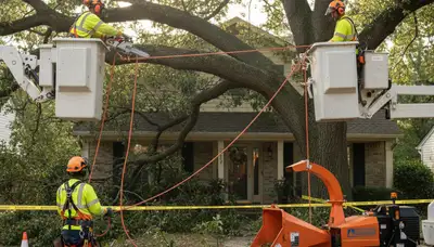 Tacoma, WA emergency tree service crew clearing storm-damaged fallen trees and hazards