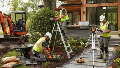 Tacoma, WA tree service team planning landscape design for weather-ready yards