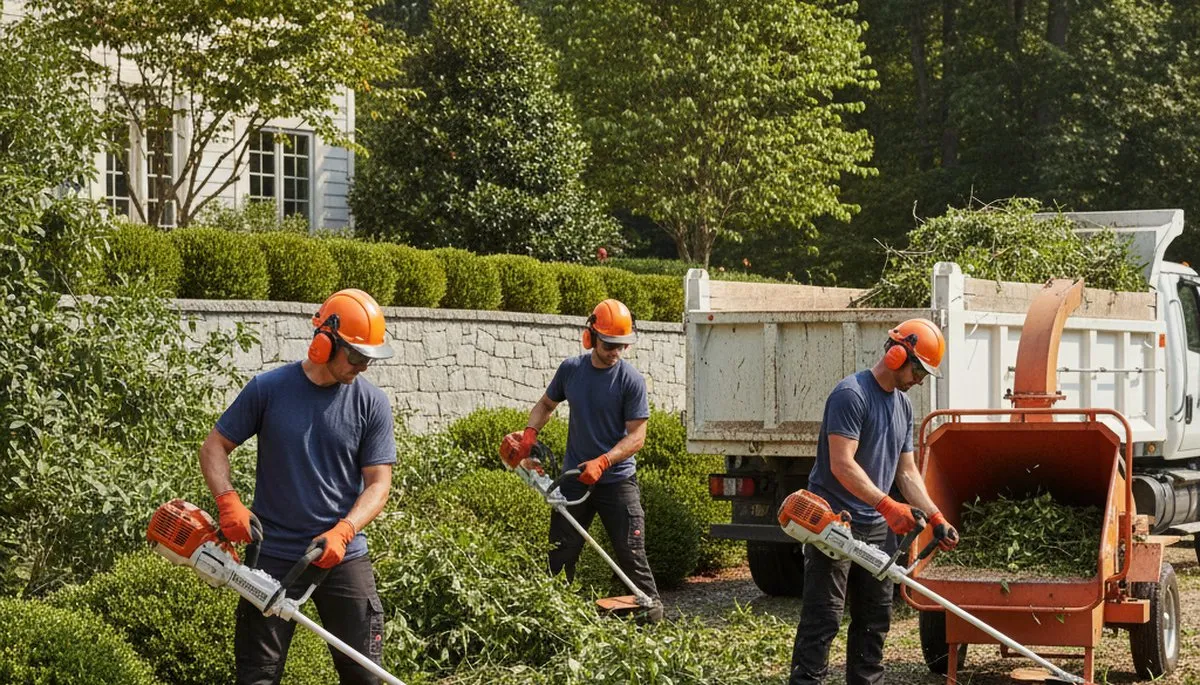 Tacoma, WA tree service crew removing overgrown shrubs for safe, efficient clearing