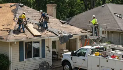 Tacoma, WA tree service crew removing storm-damaged limbs and fallen debris after a storm