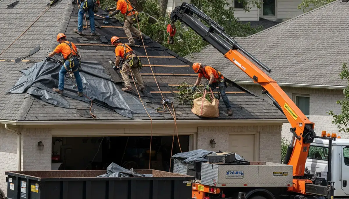 Storm damage cleanup crew removing fallen tree debris in Tacoma, WA