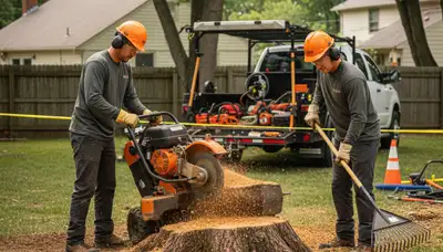 Tacoma, WA arborist removing a tree stump for safe, efficient stump removal service