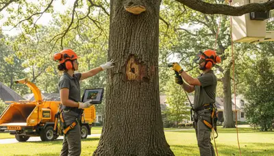 Arbor Tree Care treating diseased tree in Tacoma, WA for fungal infection and root rot