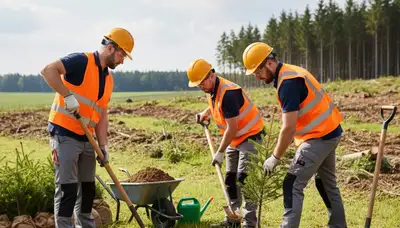 Tacoma, WA arborist planting a tree for residential tree planting services