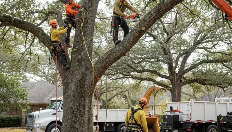 Tacoma, WA tree removal crew safely clearing a hazardous tree for local property protection