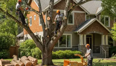 Tree service crew in Tacoma, WA providing professional tree care and removal for local properties