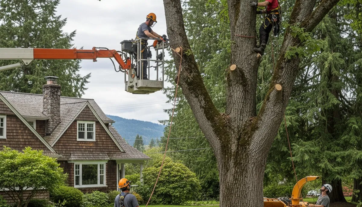 Tree service crew in Tacoma, WA providing professional tree care and removal for local homes and businesses