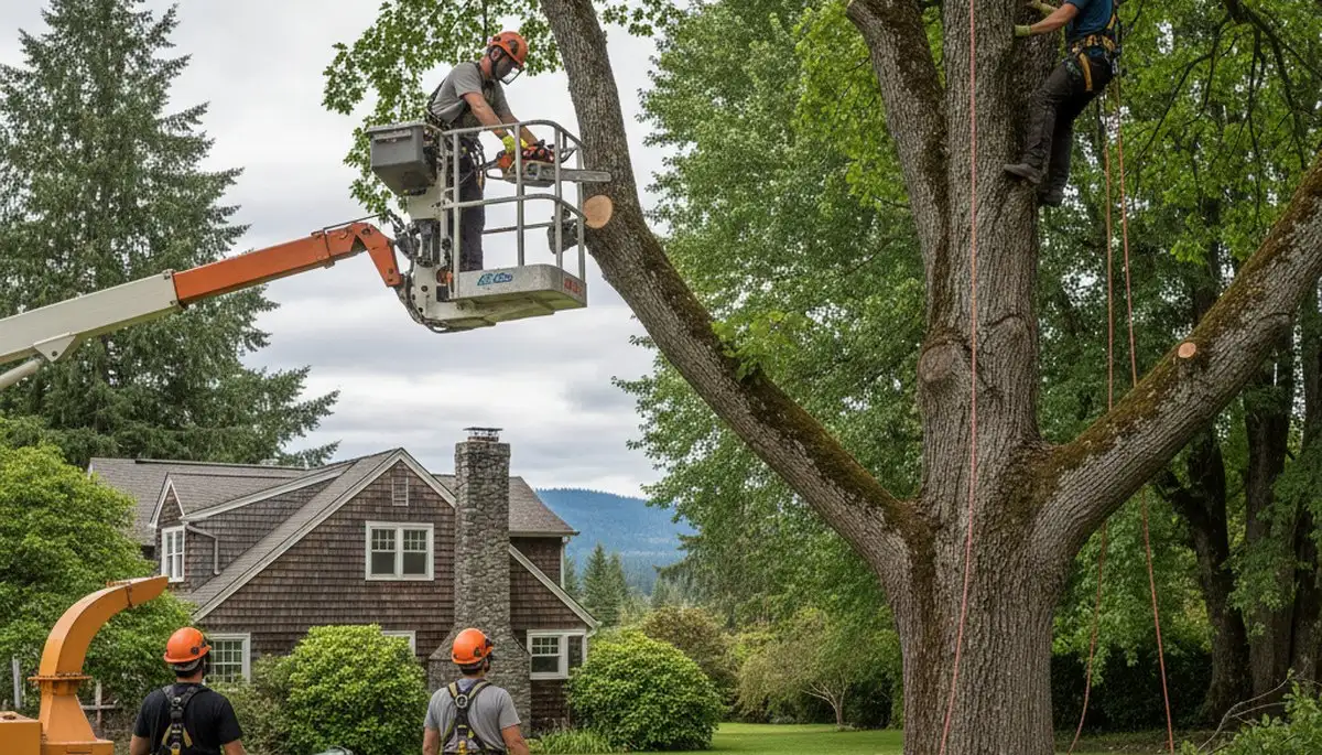 Tree service crew in Tacoma, WA providing professional tree care and removal for local properties