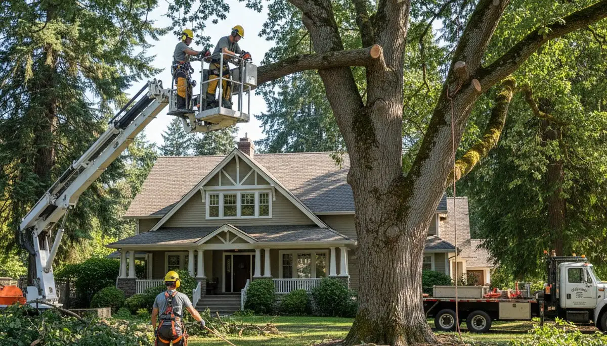 Tree service crew in Tacoma, WA providing professional tree removal and trimming for local properties