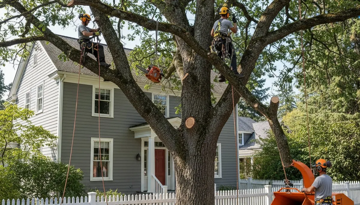 Tree service crew in Tacoma, WA providing professional tree trimming and removal cleanup