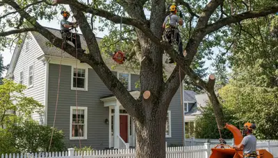 Tree service crew in Tacoma, WA providing professional tree trimming and removal cleanup